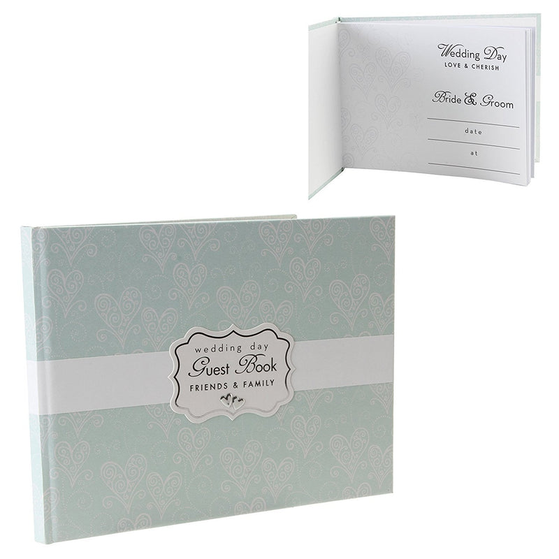 Love & Cherish Collection Green Pearlised Paperwrap Wedding Guest Book