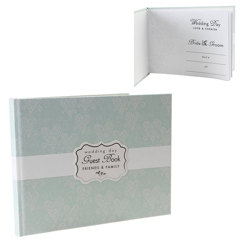 Love & Cherish Collection Green Pearlised Paperwrap Wedding Guest Book