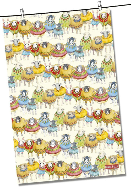 Emma Ball Sheep in Jumpers Cotton Tea Towel
