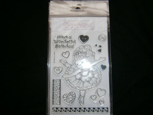 kanban sugar buttons clear stamp have a wonderful birthday