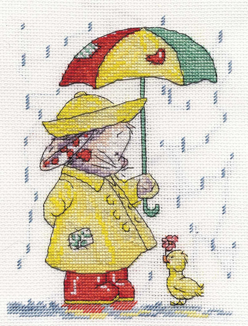 DMC April Showers 16 Count Cross Stitch Kit, Multi-Colour