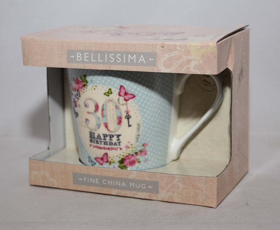 Bellissima Happy Birthday 30 Butterfly China Gift Mug