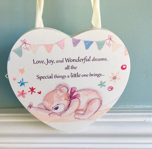 Little Bear Hugs Hanging Plaque