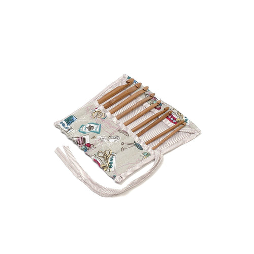 HobbyGift MR4703F/120 |Crochet Hook Roll Tie Case Filled Notions