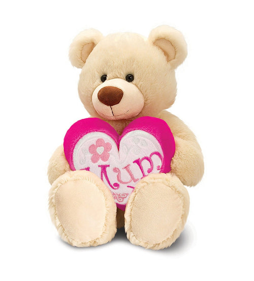 Mothers Day Rufus Bear with Heart 25cm   SM4195