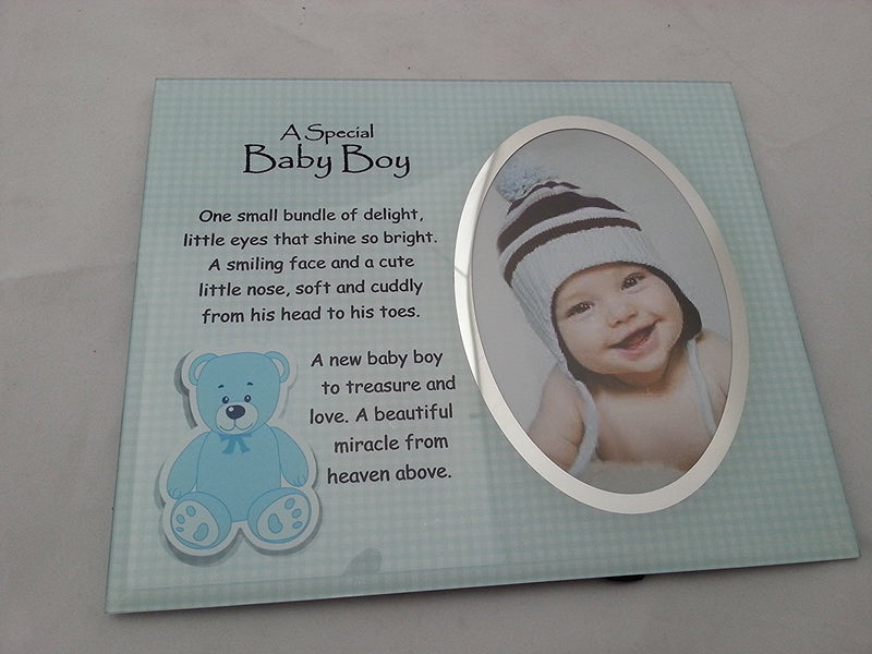 David Fischhoff Baby Boy Frame, Glass, Blue, 19 x 23 cm