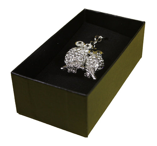 Owls Diamante Keyring and Presentation Box