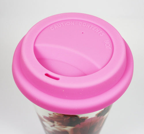 [LP32741] 'A Girl's Life' Double Walled Insulation With Silicon Travel Mug, Shopping, Bags etc Design, Make a Great Gift for Mum, Sister, Aunty, Niece, Gran, Keeps Drinks Hot, Ideal For Use On The Move, 6.5 inches/17cm in