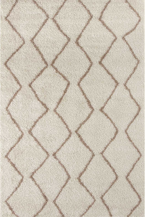Moroccan Ivory Beige Shaggy Rug | 830