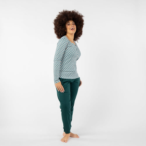 Fairtrade Organic Long Sleeve Pyjama Set with Bag (Patterned)