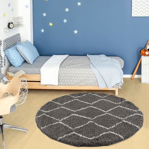 Moroccan Dark Grey Shaggy Rug | 840