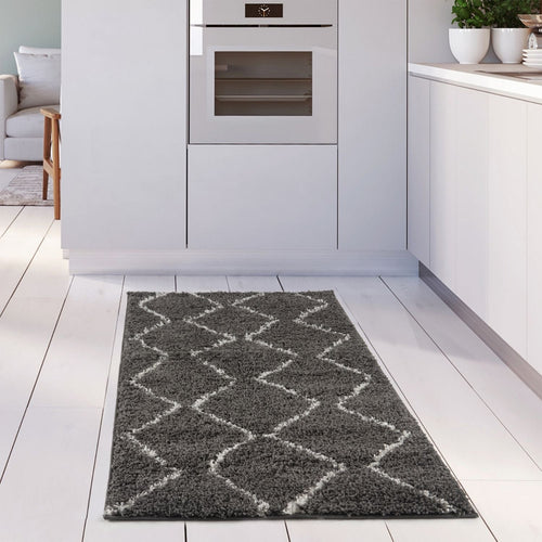 Moroccan Dark Grey Shaggy Rug | 840