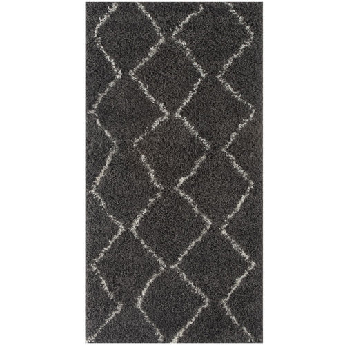 Moroccan Dark Grey Shaggy Rug | 840