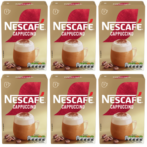 6 x Nescafe Cappuccino Frothy Coffee Sachets - 108