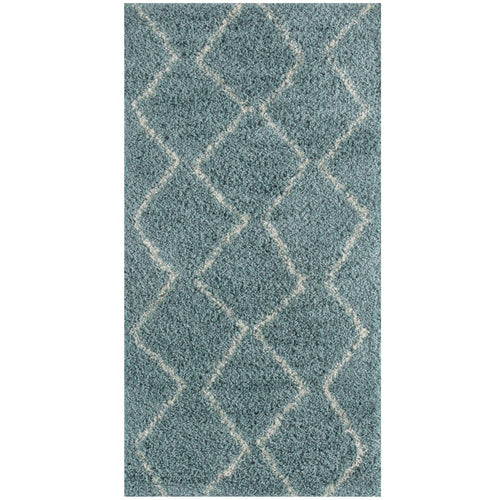 Moroccan Duck Egg Blue Shaggy Rug | 850