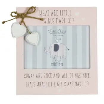 Petit Cheri Frame with Hearts "Little Girls" 6" x 4"