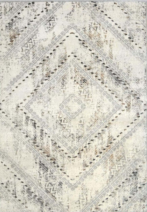 Abstract Vintage Cream & Grey Rug