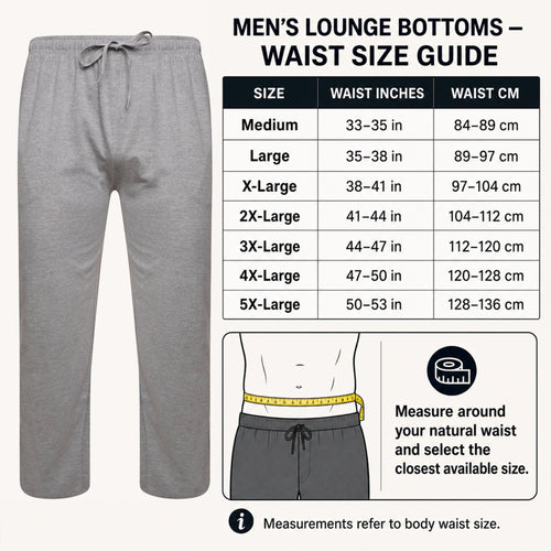 Sock Stack 2 Pack Mens Cotton Lounge Bottoms Stretchable PJ Pants Durable Cosy Cosy Super Soft Lounge Comfort