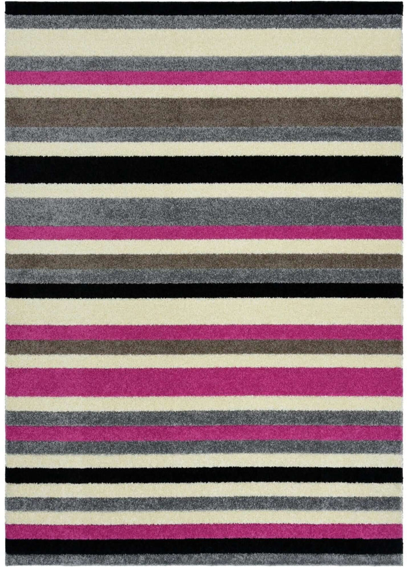 Linea Striped Pink Washable Rug