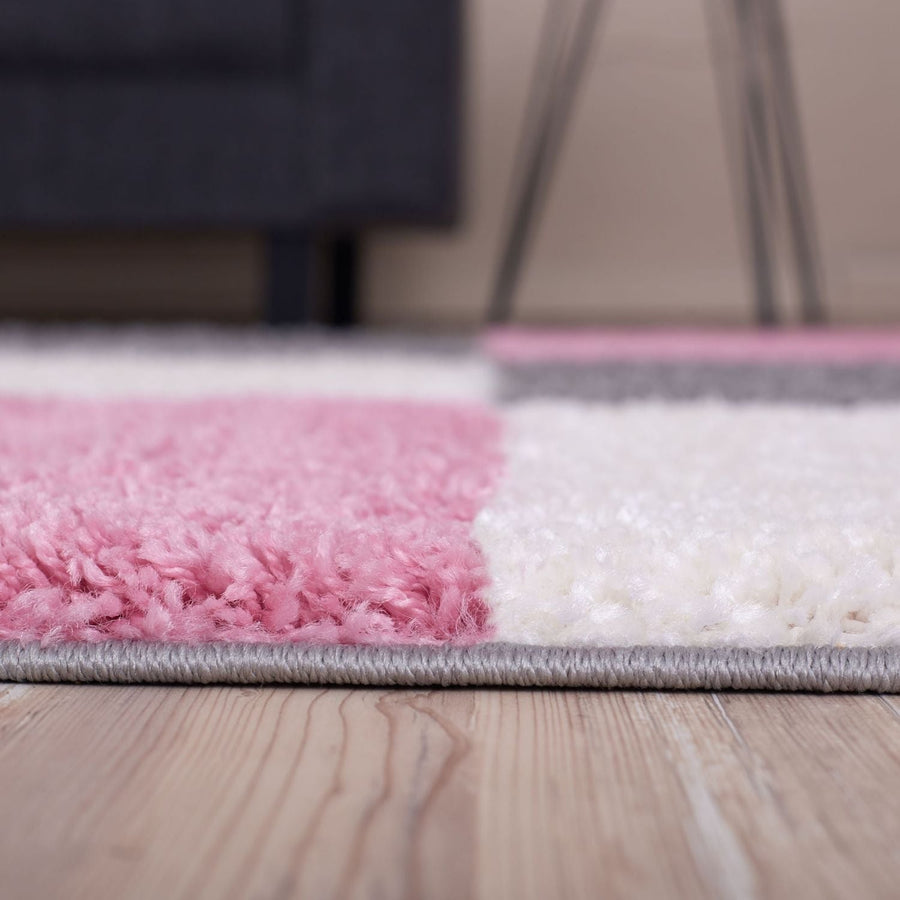 Myshaggy Geometric Pink Rug