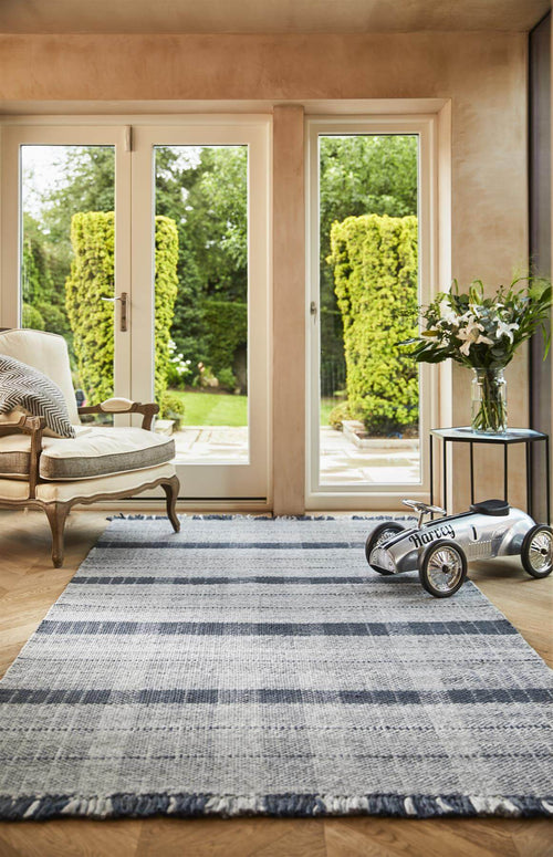 Highland Navy Checkered Rug