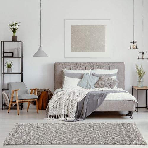Moroccan Grey Shaggy Rug | 910