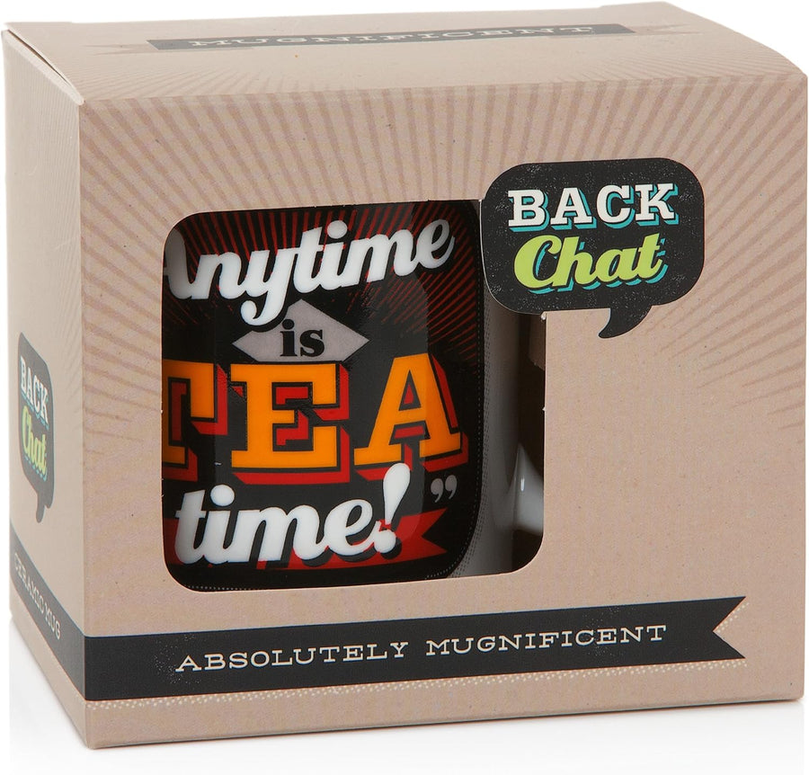 Back Chat 13 fl oz 369 ml Anytime is Tea Time Ceramic Mug