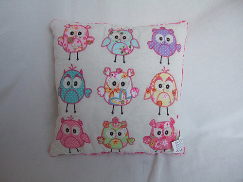 Patchwork Style Owls Decorative Cushion - Great Shabby Chic Decor