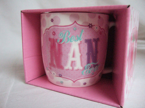 Best Nan Ever Pink Vintage Style Pattern Sentimental Mug