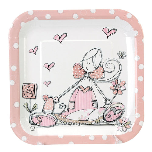 Tracey Russell Polka Dot Coll Partyware Pack of 8 Plates - Girl