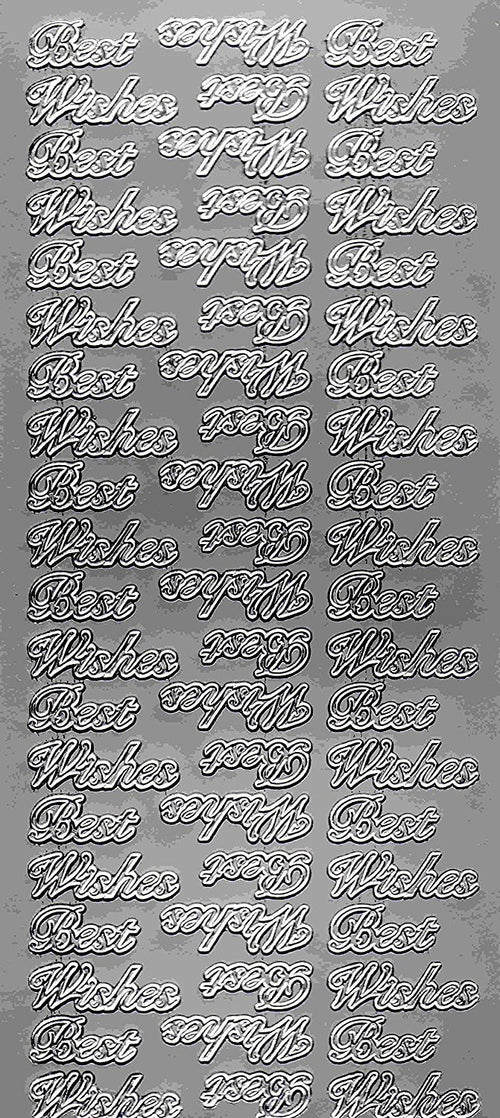silver peel off, stickers, best wishes, ideal for arts and cards, crafts, mats, vellum etc