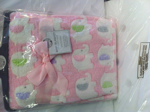 Baby Blanket   pink  eliphant