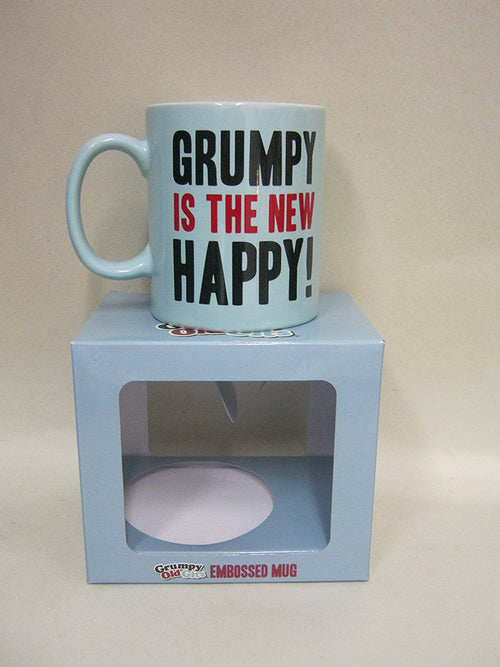 New Grumpy Old Gits Embossed Mug Grumpy's Cuppa Grumpy Is The New Happy Mug