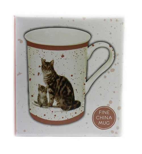 Macneil Cat and Kitten Fine China Mug (Tabby)
