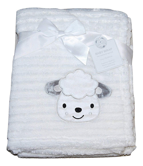 Baby Girl Boy Unisex Soft Fleece Wrap Blanket Pram Cot Crib Moses Basket White