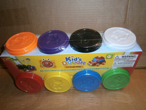 kids dough 8x 140g assorted dough pots