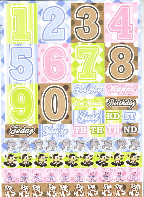 Decoupage Farmyard Words & Numbers Cut and Create