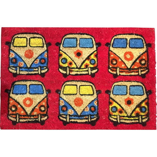 VW Campervan Rectangular Doormat Red