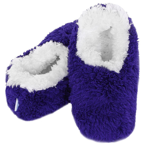 Snoozies | Ladies OMG Colour Slippers | Non Slip | Fluffy Warm Indoor Soft Slipper Socks (Small | UK 3-4, Purple)