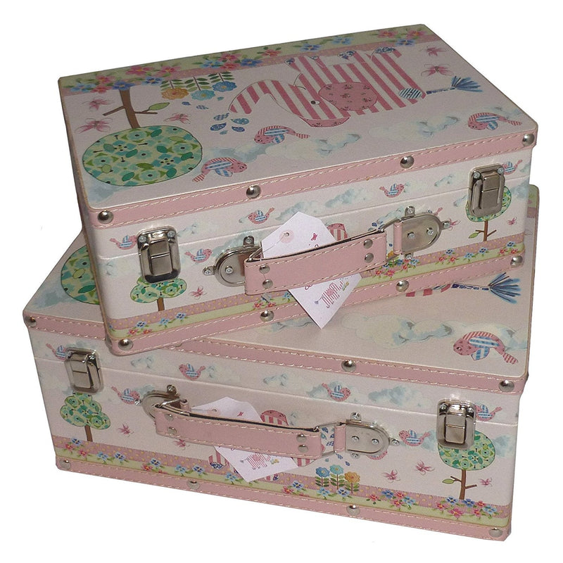 Pink Baby Girl / Child's Set of 2 Nursery Storage Decorative Cases