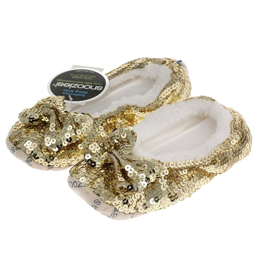 Childrens Kids Gold Bling Ballerina Snoozies Medium