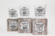 Brand New Gents slogan Whiskey Spirits Glass Tumber 3 designs