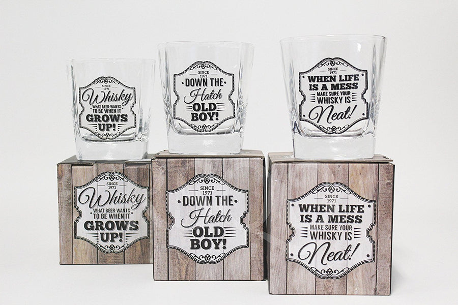 Brand New Gents slogan Whiskey Spirits Glass Tumber 3 designs