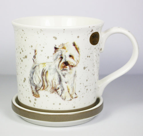 West Highland Terrier Fine China Mug and Coaster Set by Lesser & Pavey