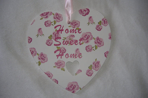Rose bud heart with Home Sweet Home saying