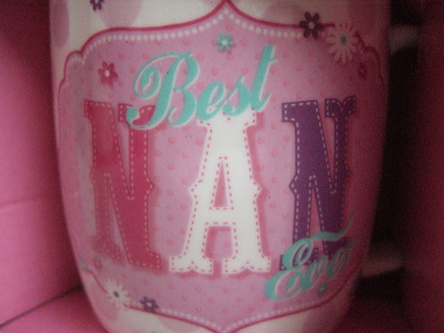 Best Nan Ever Pink Vintage Style Pattern Sentimental Mug