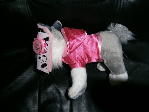 husky wag 20cm with pink coat