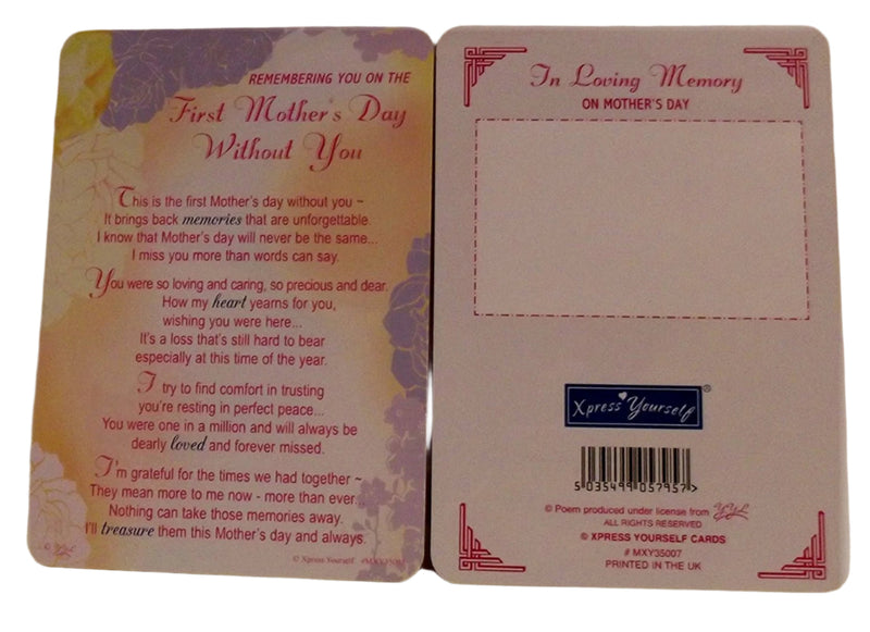 Loving Memory Mother's Day Graveside Memorial Card & Holder 5.75 x 4"- First Mother's Day 35003