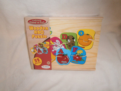 wooden abc puzzle 52 pieces in box