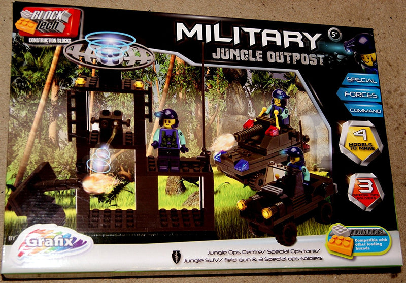 Block Tech Military Jungle Outpost Blocks Play Set 5 Years +